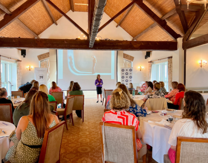 Anxiety speaker at womens business conference